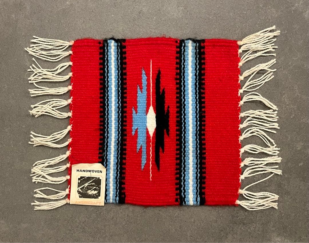 デットストック　ビンテージ　チマヨ　インディアン　ハンドメイド　小さめラグ