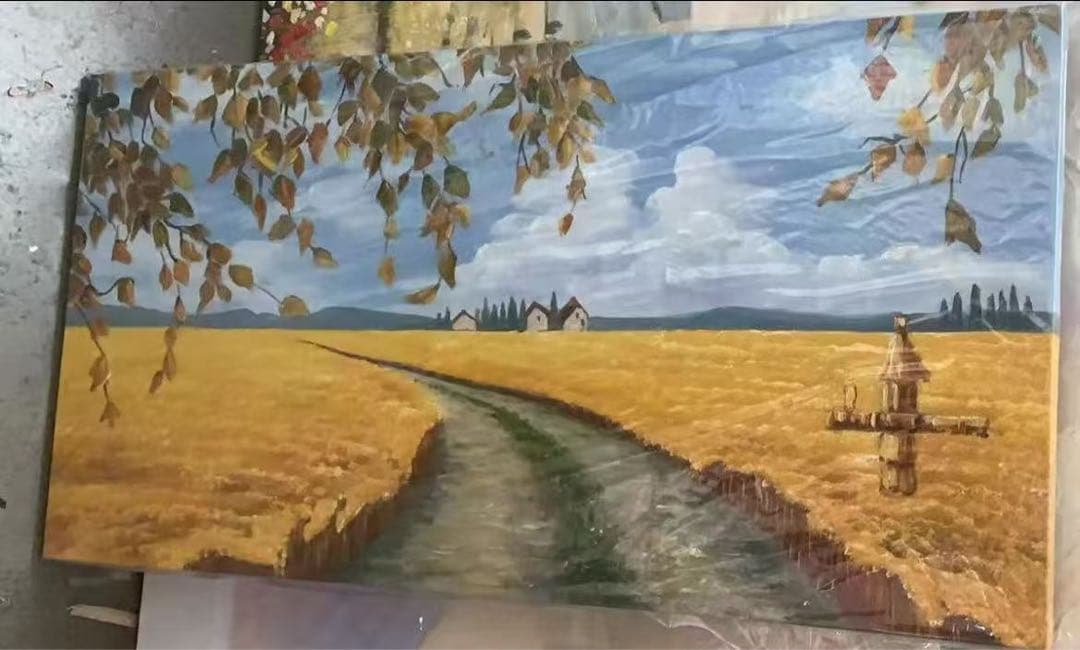 風景画 油彩 田園風景m@