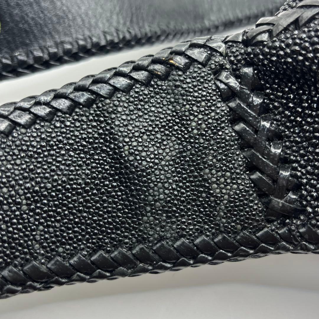 【希少】エイ革 スティングレイ レザー ボディバッグ ウエストポーチ ブラック