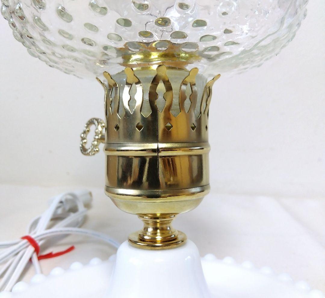 ヴィンテージ ホブネイル クリアガラス テーブルランプ レア
