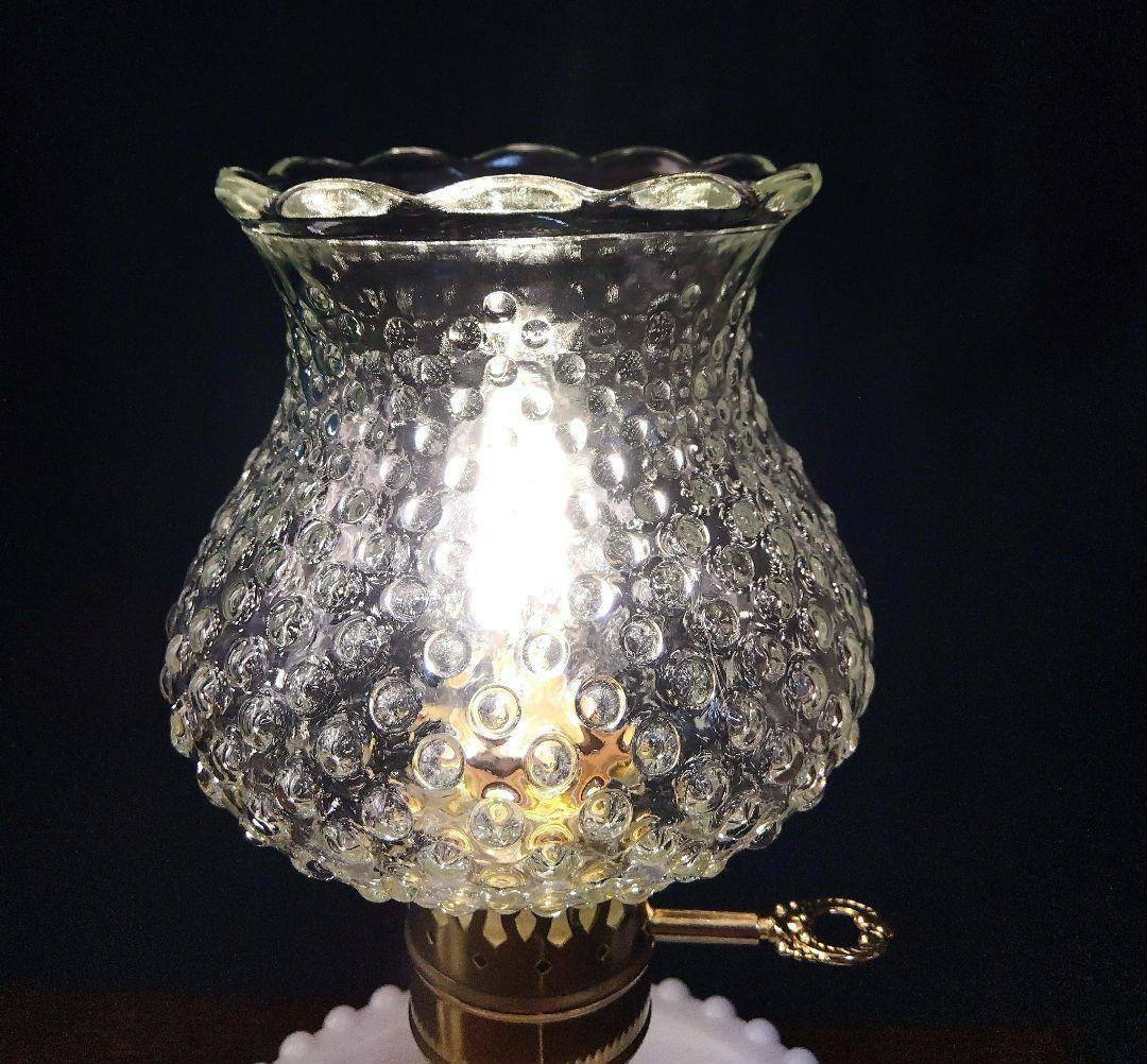 ヴィンテージ ホブネイル クリアガラス テーブルランプ レア