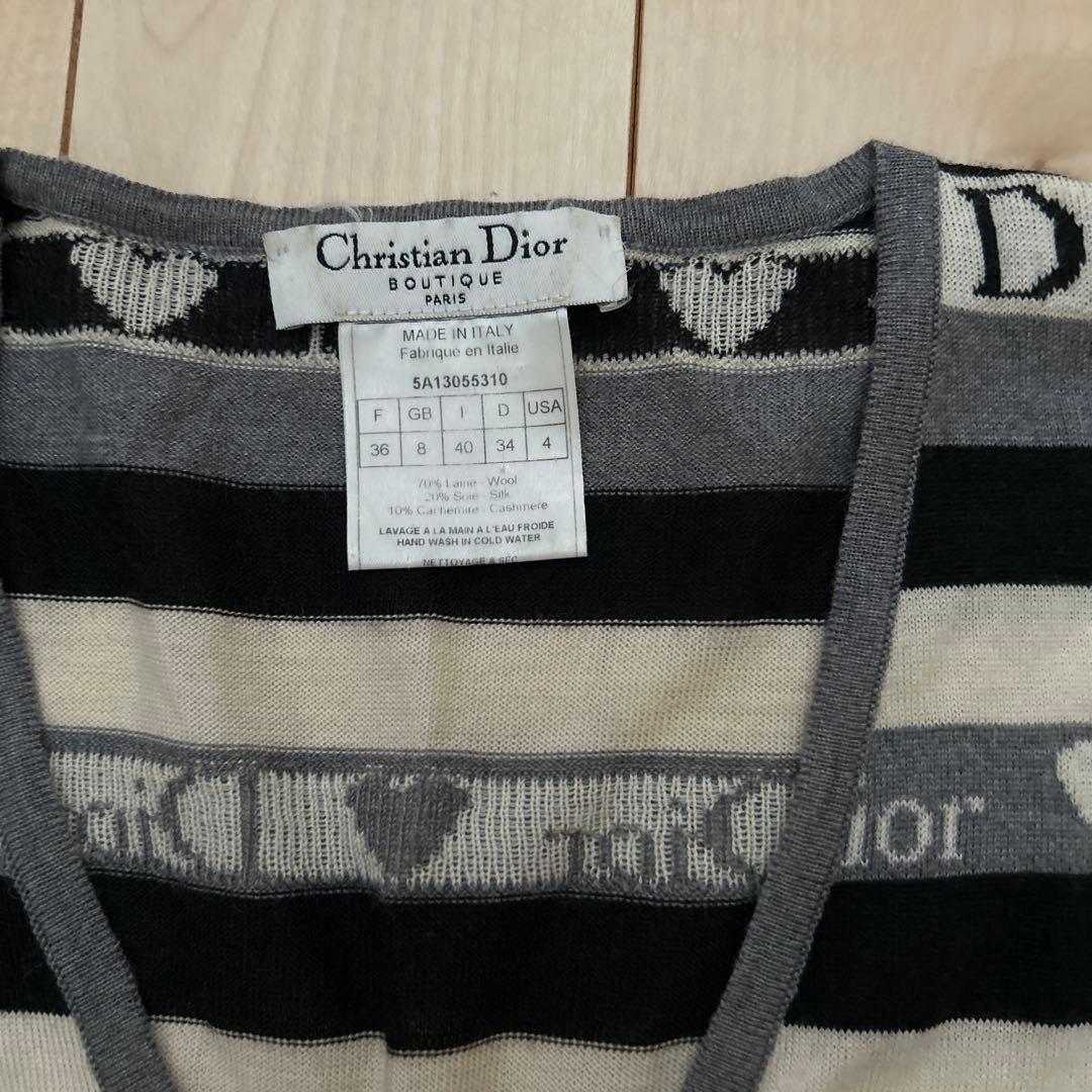ChristianDior ニット　36 黒白グレー