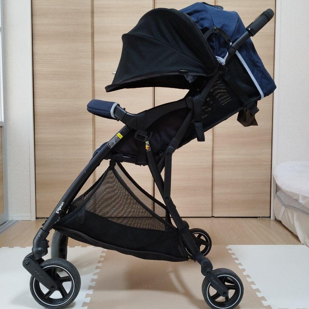 美品　ピジョン　B型ベビーカーBingle（ビングル） BB2　ネイビー