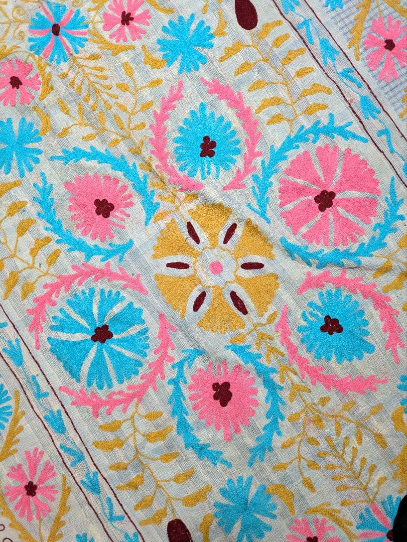 #143 ヴィンテージ ラリーキルト/ カンタキルト/ ソファカバー スザニ刺繍