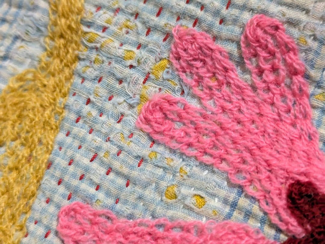 #143 ヴィンテージ ラリーキルト/ カンタキルト/ ソファカバー スザニ刺繍