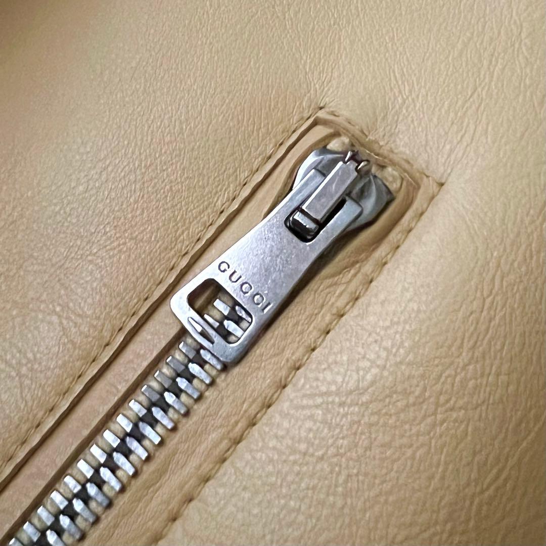 ほぼ未使用 グッチ シングル ライダース レザージャケット 牛革 バイカラー L