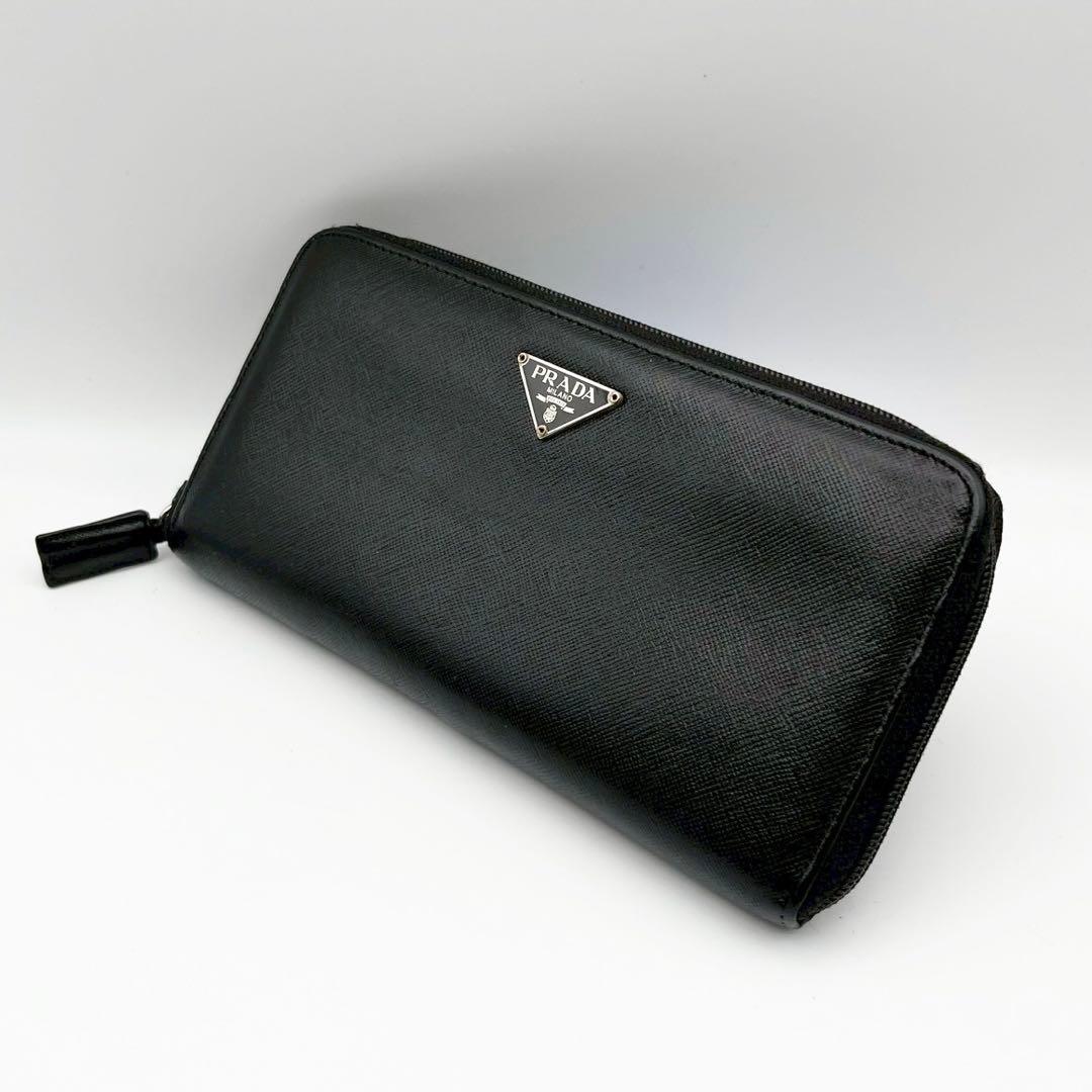 PRADA サフィアーノ ラウンドファスナー 長財布 三角ロゴ プラダ