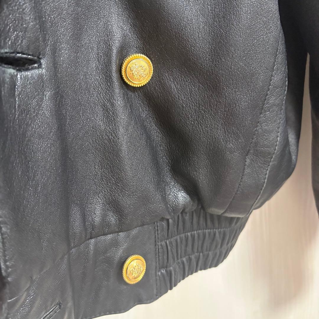 フィンランド産ミンク毛皮x羊革リバーシブル 最高級ブルゾン黒L〜XL