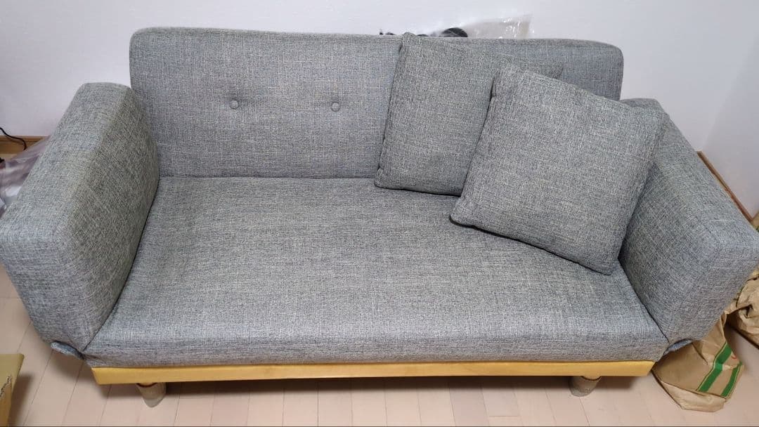 グレー ソファ 2人掛け ソファーベッド