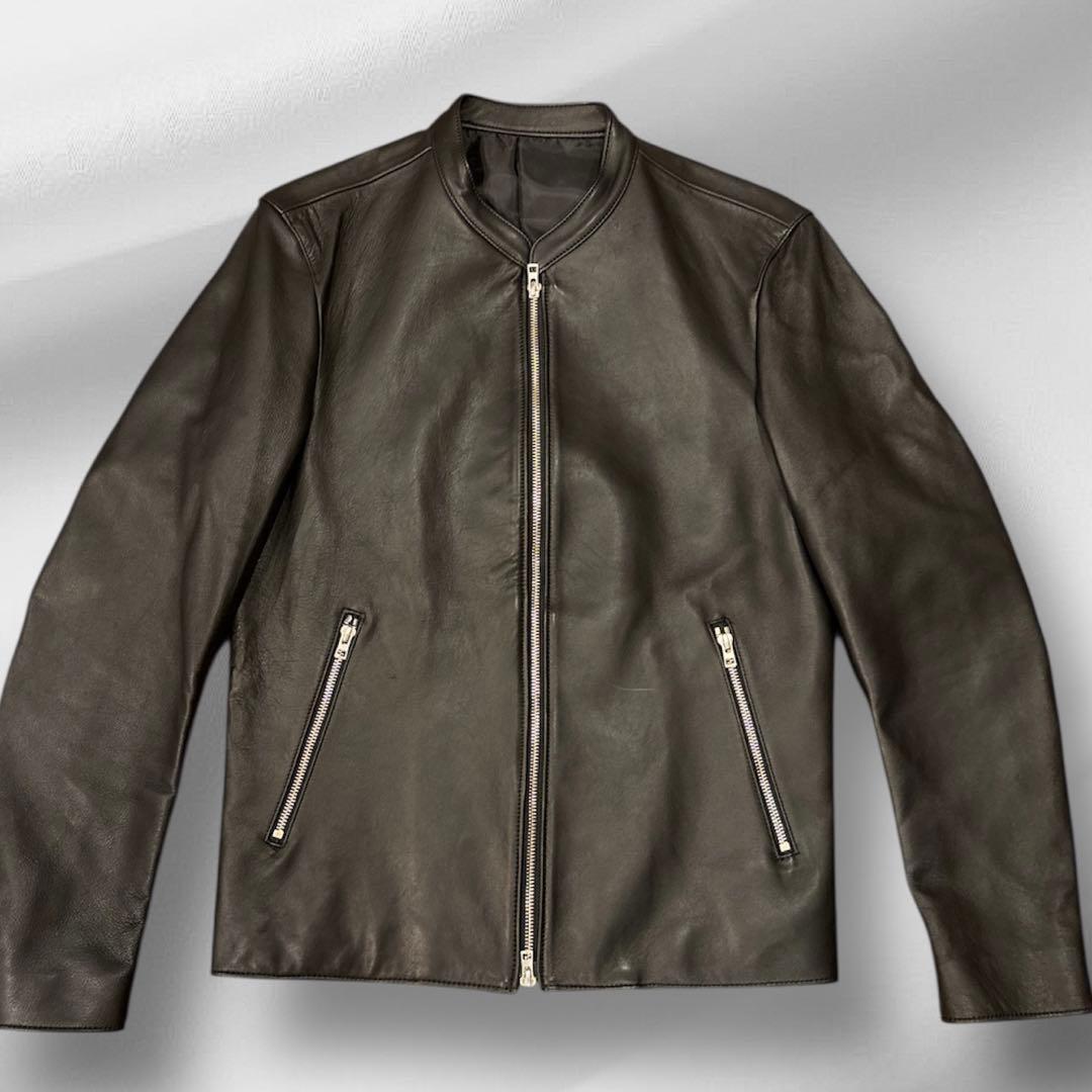 美品 リドム ライダースジャケット シングル シープスキン 希少Lサイズ 黒