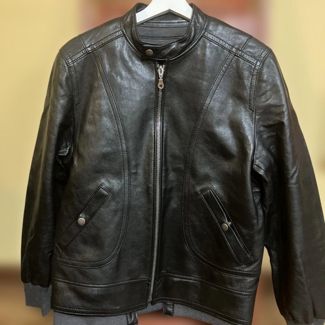 COACH Championコラボ ブラックレザーシングルライダースリバーシブル