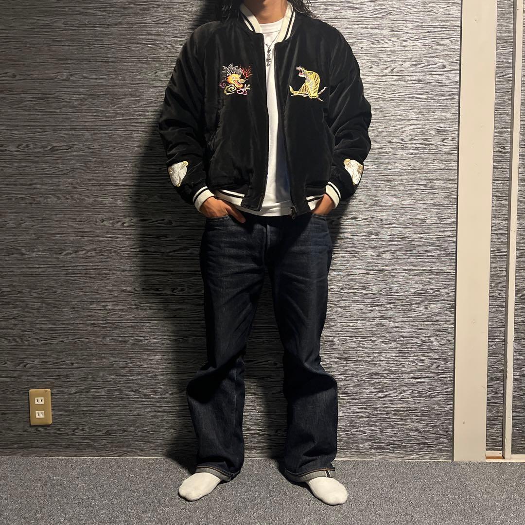 着画あり　黒　別珍　リバーシブル　スカジャン　NEYRIES