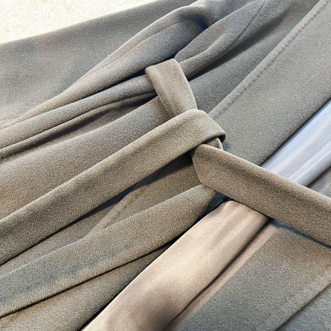 白タグ MaxMara ベルテッドコート マニュエラ アルパカ 深緑 40