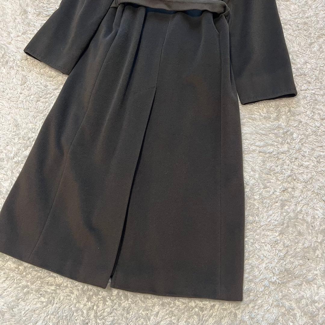 白タグ MaxMara ベルテッドコート マニュエラ アルパカ 深緑 40