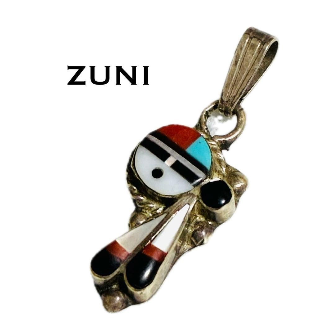 ZUNI ズニ　ペンダント　ネックレス　サンフェイス　ターコイズ　シェル