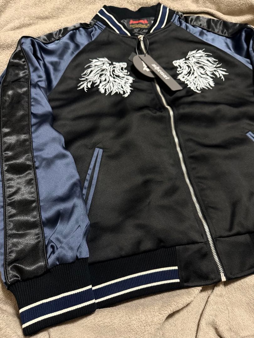 未使用 SKAJAN ライオン 日本 スカジャン unisex サテン 美品