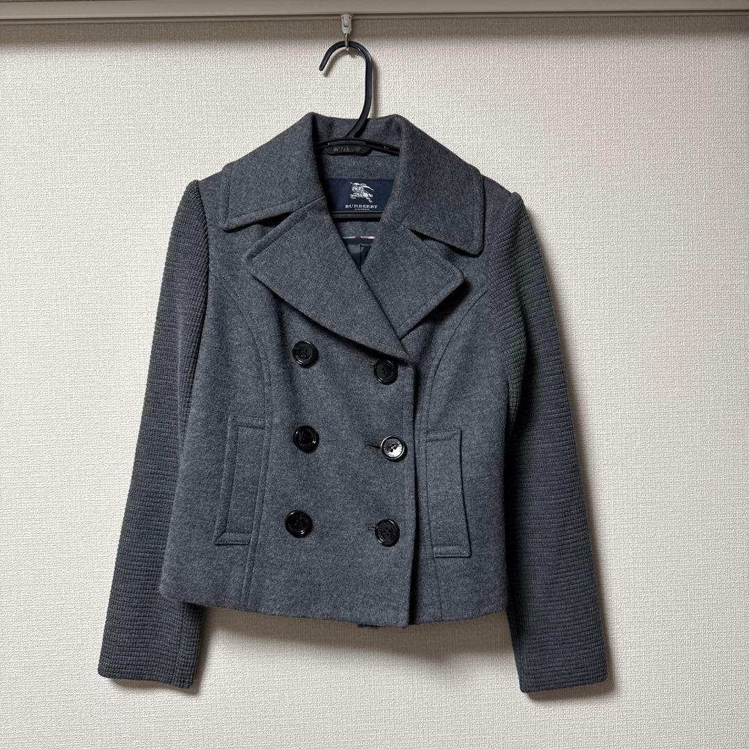 BURBERRY グレー ピーコート ウール　140
