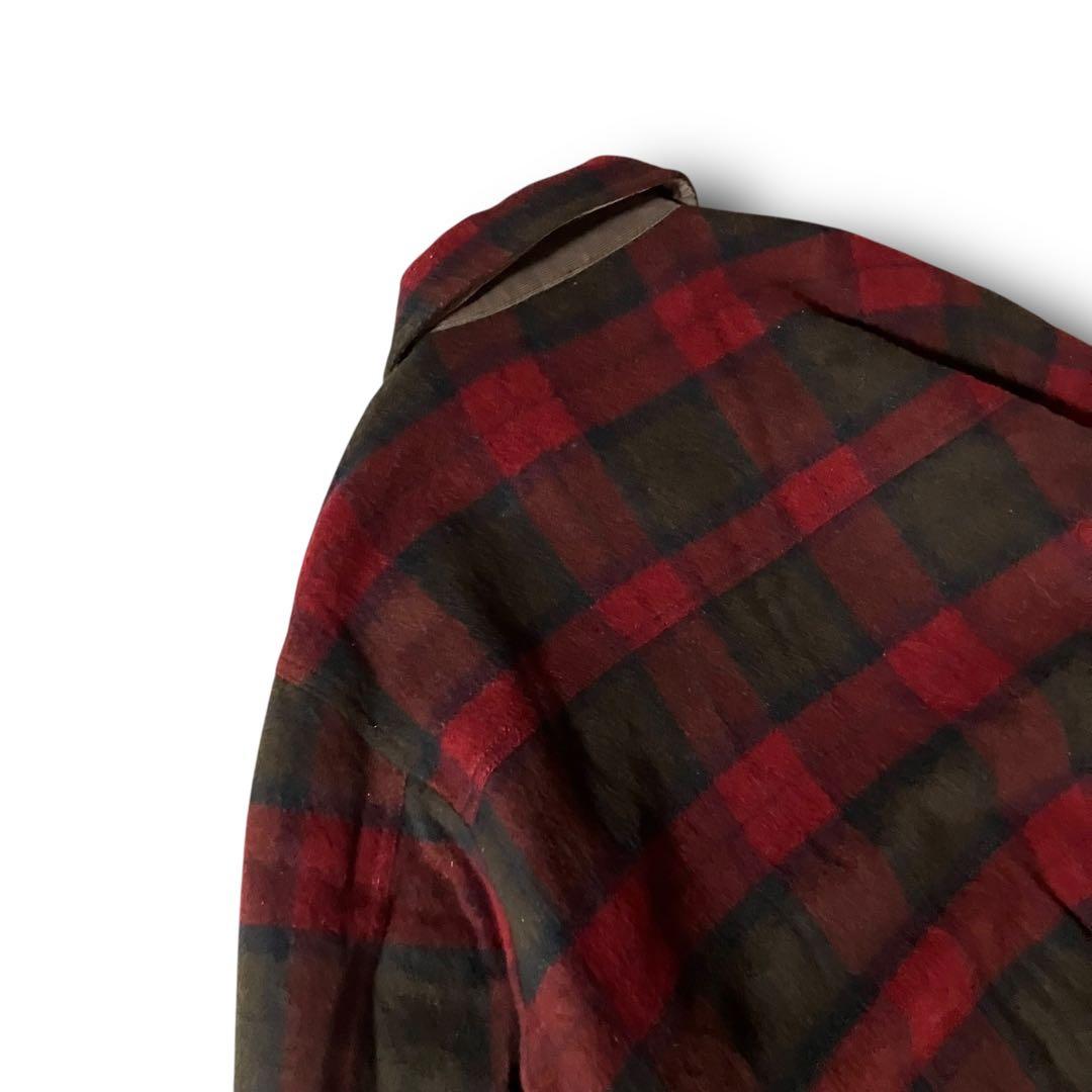 Golden Bearフランネルチェック柄ブルゾンウール調ハリントンジャケットM