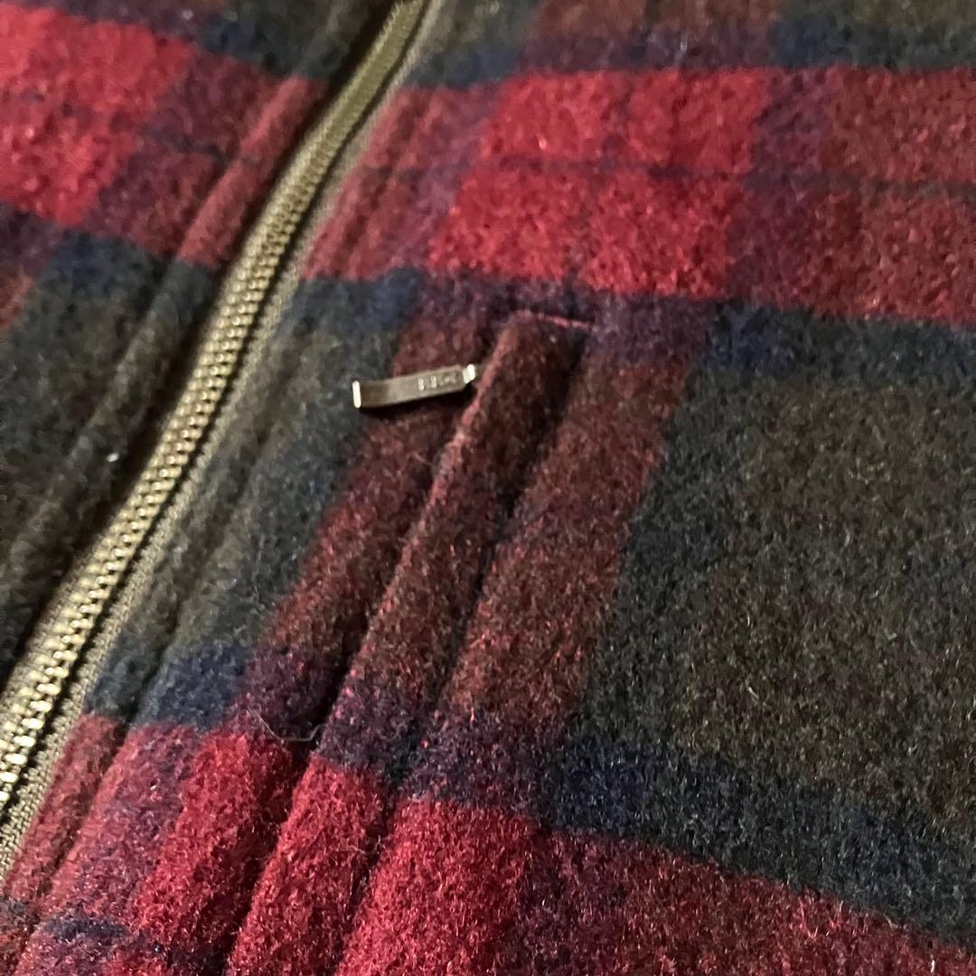 Golden Bearフランネルチェック柄ブルゾンウール調ハリントンジャケットM