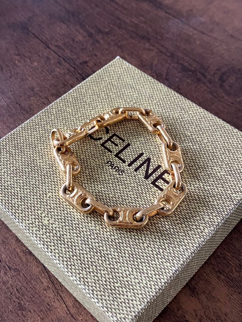 CELINEセリーヌ　ブレスレット　マカダム　トリオンフ　ゴールド