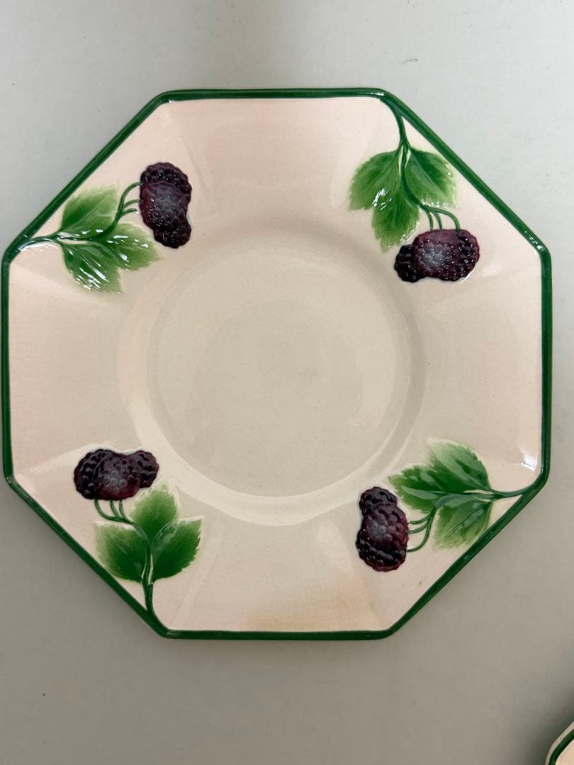 ビレロイ＆ボッホ、アンティーク、ファイアンス焼きケーキ皿、3枚セット