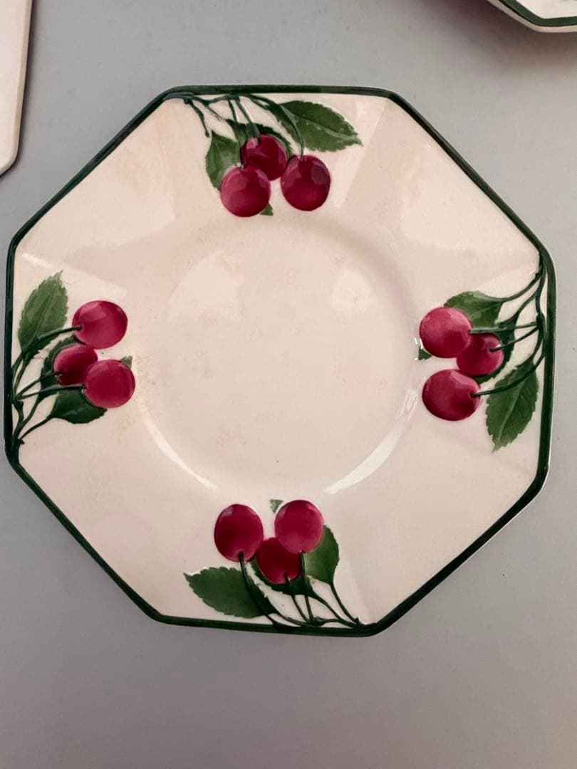 ビレロイ＆ボッホ、アンティーク、ファイアンス焼きケーキ皿、3枚セット