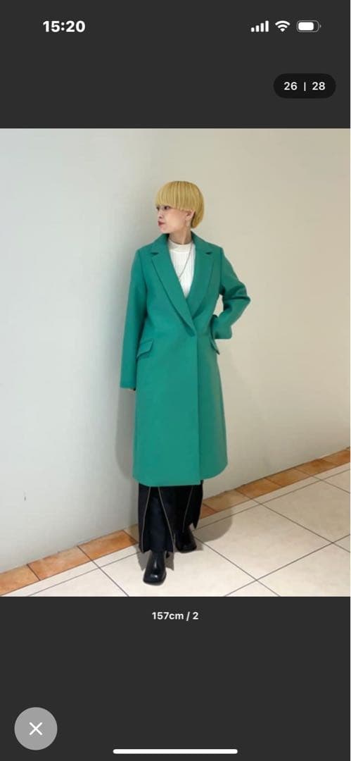 一度のみ着用UNITEDTOKYO Super140カシミヤ混チェスターコート