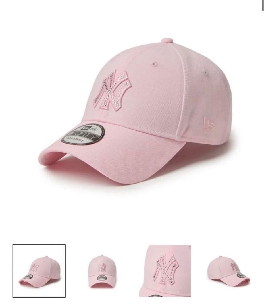 newera ニューエラキャップ　ラインストーン ニューヨークヤンキース　ピンク