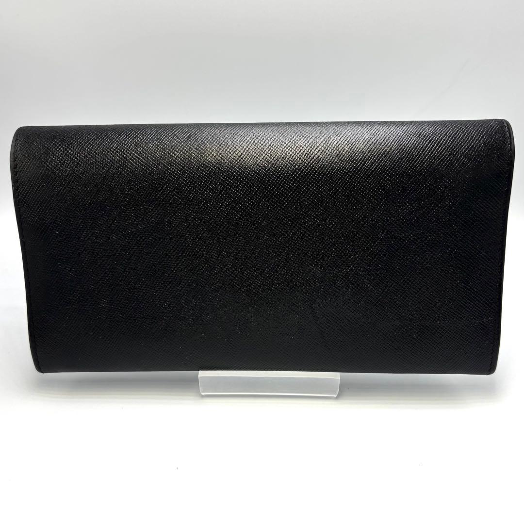 PRADA プラダ 長財布 サフィアーノレザー ブラック ロゴ レディース 箱