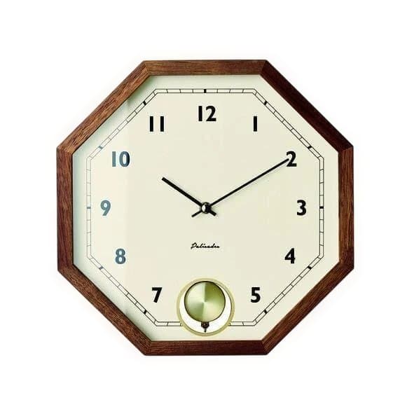 ブラウン木枠　八角★壁掛け振子時計　ゲルリッツ★ヴィンテージ　レトロ