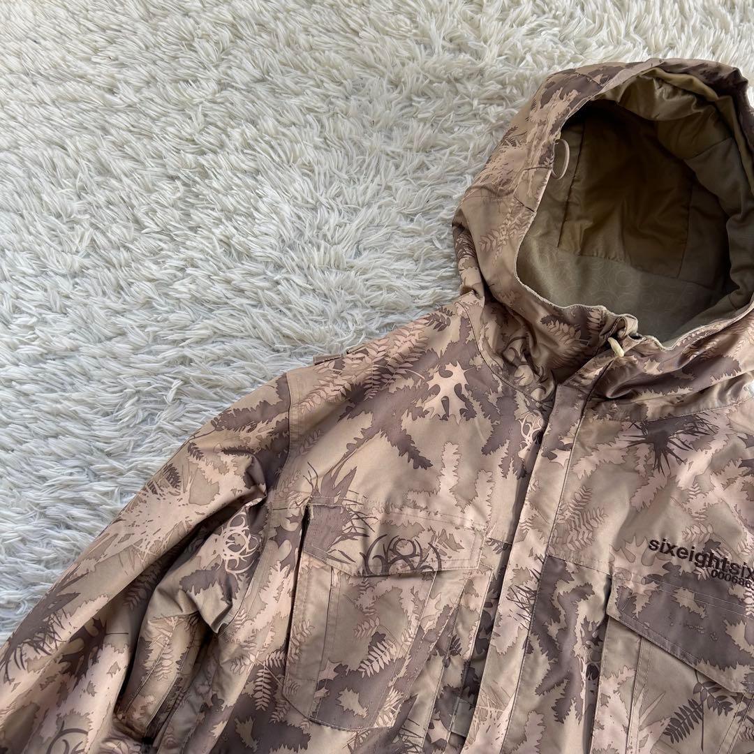 686 スキースノーボードウェア メンズ L ベージュカモフラ　迷彩