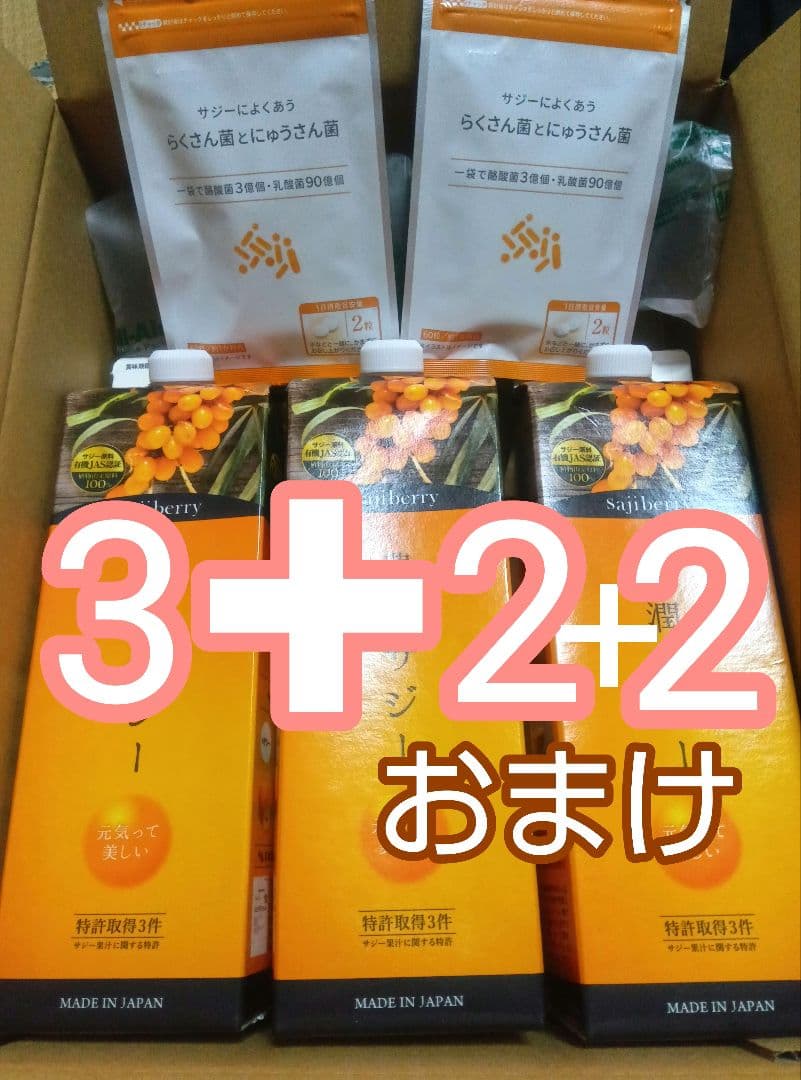 ✿サジー✿1000mL✿3本✿らくさん菌とにゅうさん菌✿４袋✿