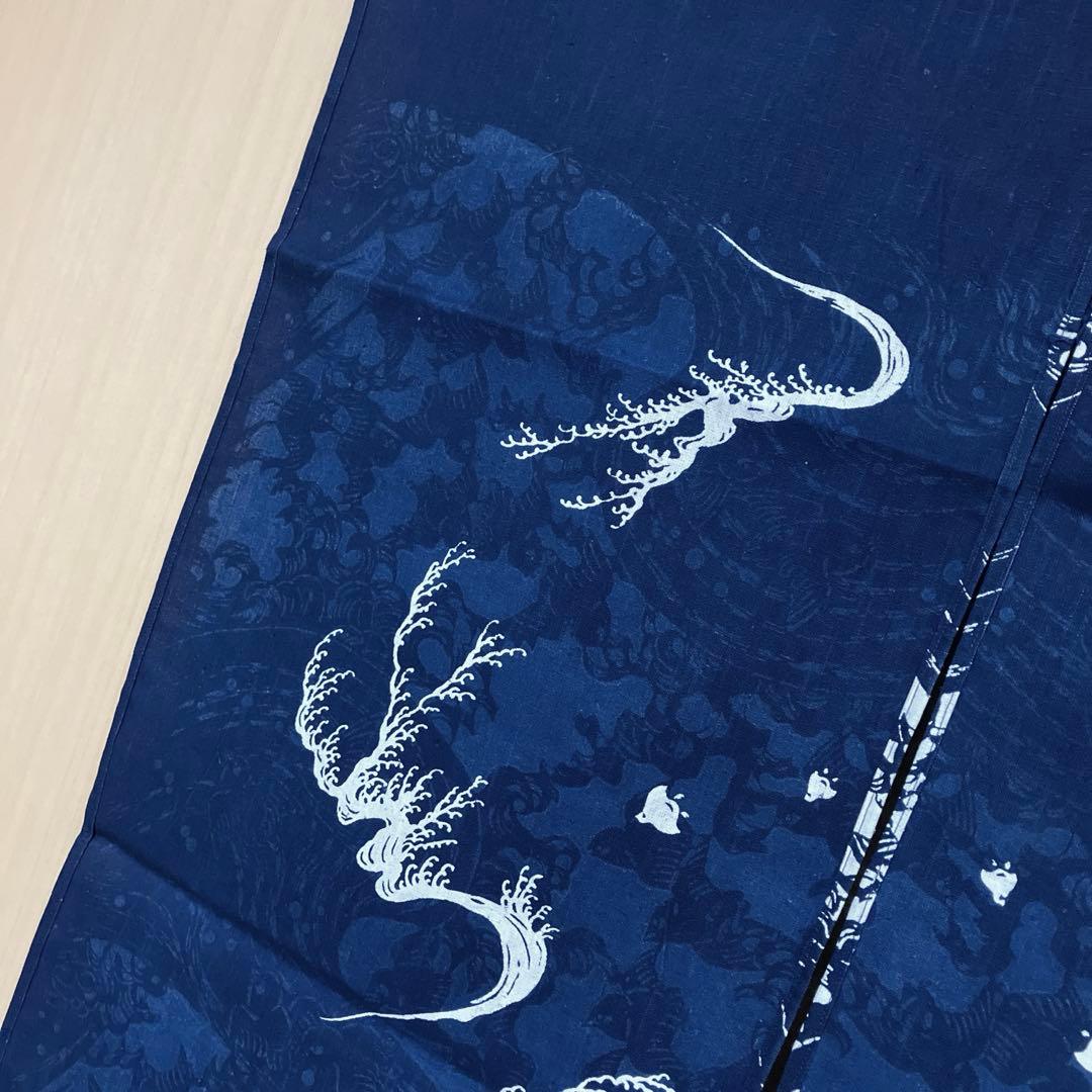 藍染 暖簾❣️本当に良い物をお探しの方❣️藍染工芸士『鈴木松男』作❣️長板藍染 ⑥-1