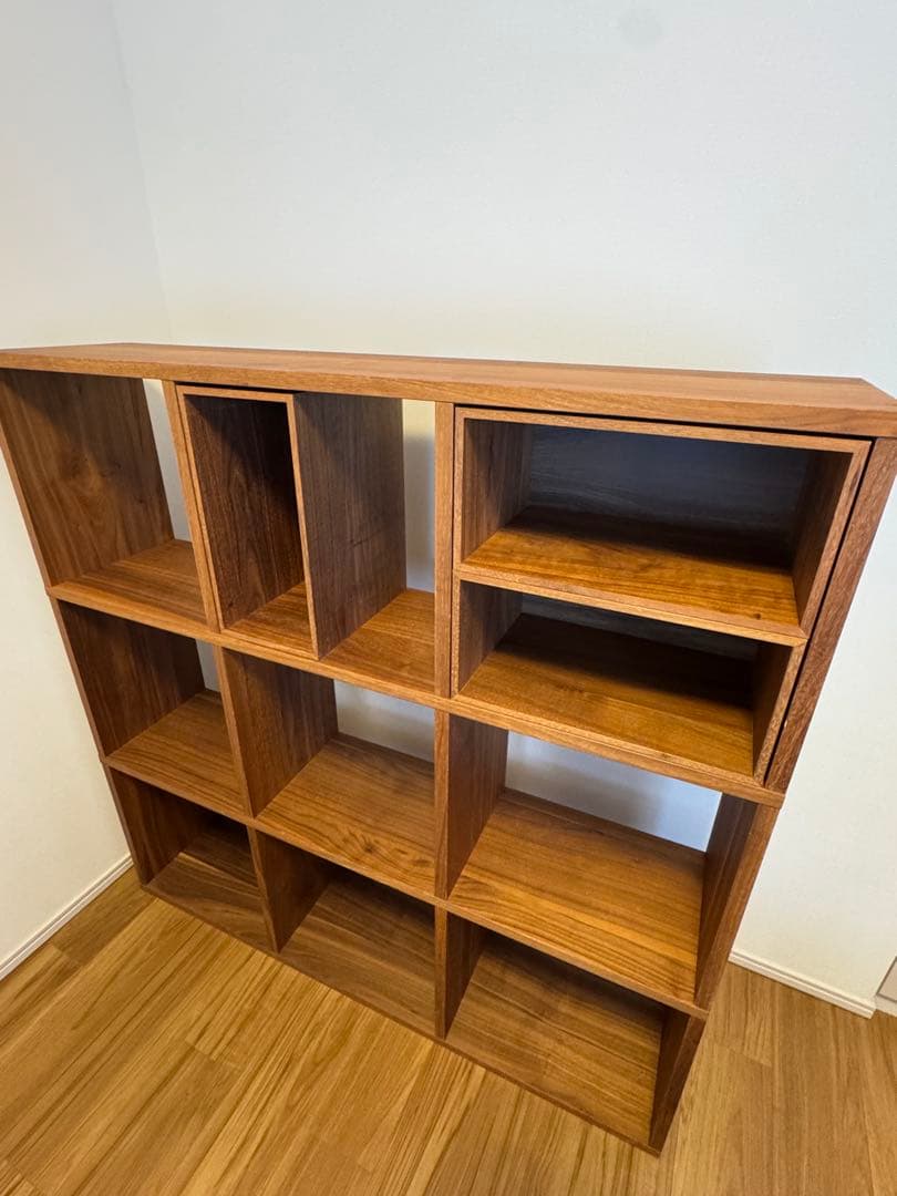 無印良品　スタッキングシェルフセット・３段×３列・ウォールナット材