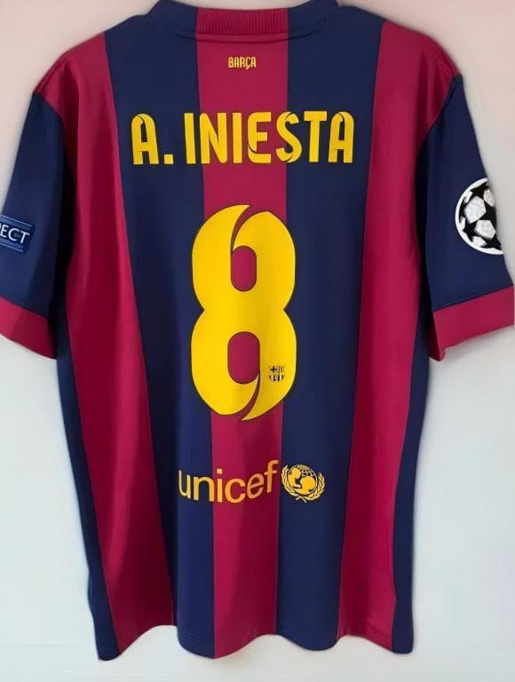 14-15 バルセロナ A.イニエスタ 背番号8 半袖 シャツ
