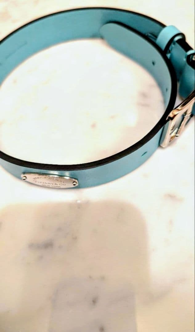 ■中〜大型犬 TIFFANY レザー首輪 Lサイズ