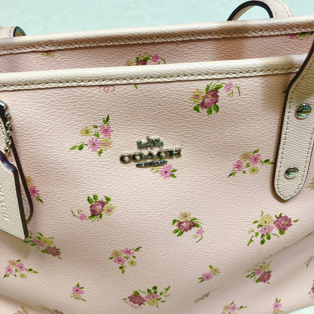 【即日発送】COACH コーチ トートバッグ 花柄 ピンク シティトート