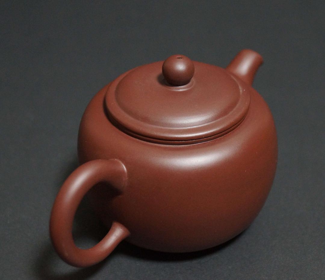 煎茶道具 中国宜興 匏尊壺 紫砂壺 在銘 老泥使用 朱泥 急須茶器 茶道具