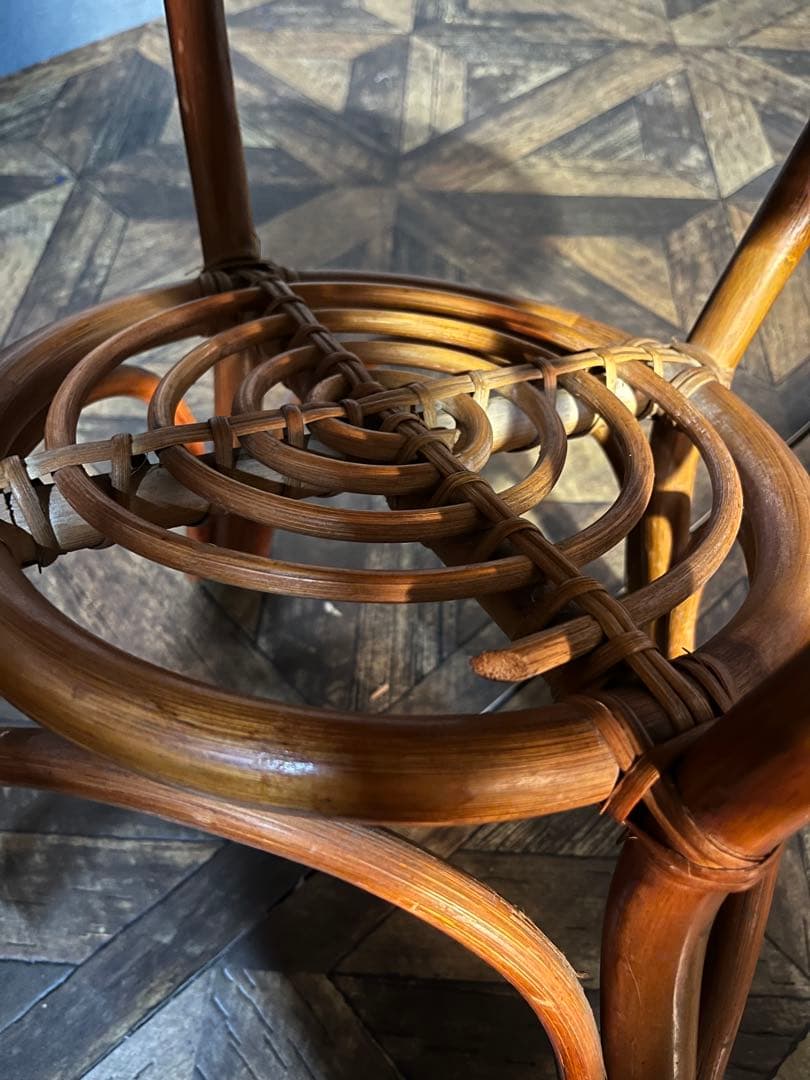 籐 ラタン テーブル 昭和レトロ 当時物 ローテーブル インテリア