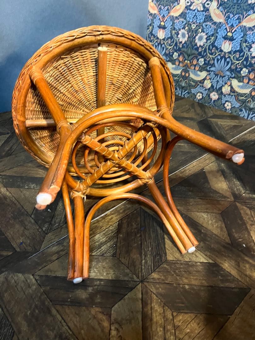 籐 ラタン テーブル 昭和レトロ 当時物 ローテーブル インテリア