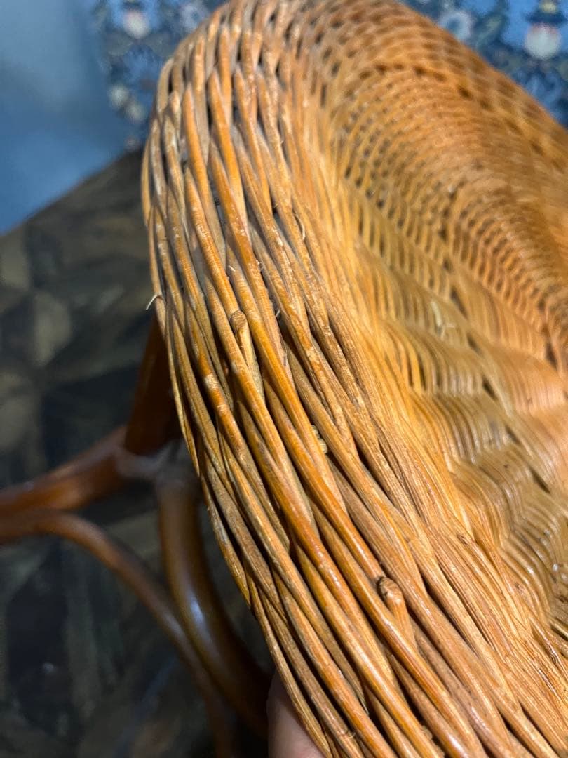 籐 ラタン テーブル 昭和レトロ 当時物 ローテーブル インテリア