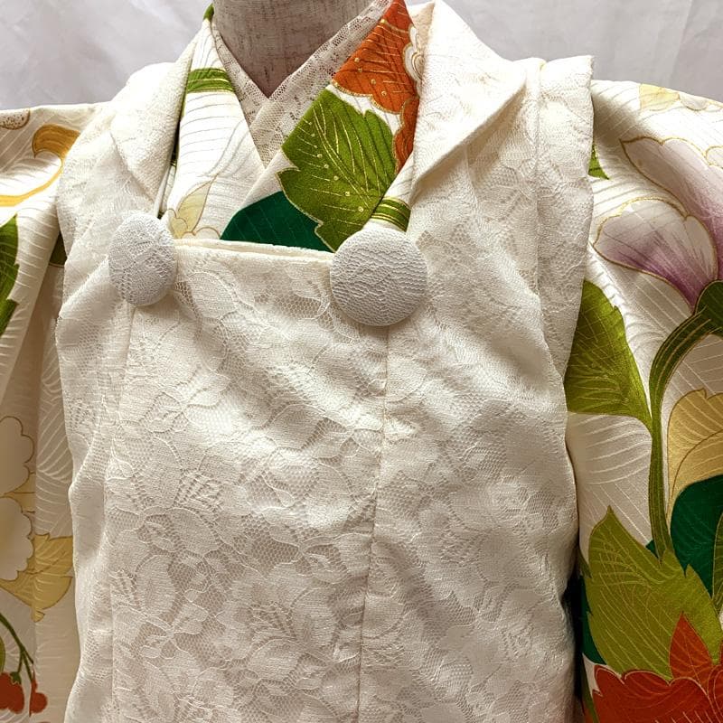 509ag44□七五三 三歳 女児 着物&被布 大柄 牡丹文様□状態良好