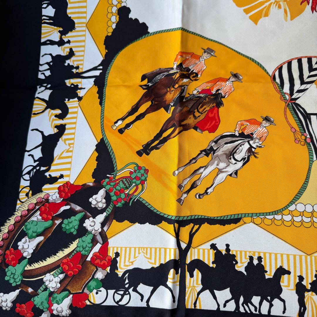 エルメス カレ 90 セビリアの休日 シルク スカーフ マルチ カラー