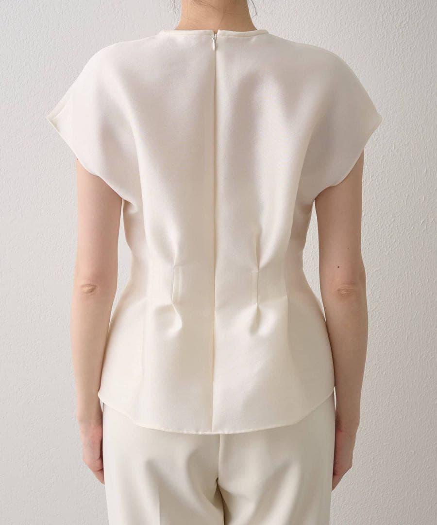 【Drawing Numbers】シルキーダブルクロスウエストタックブラウス