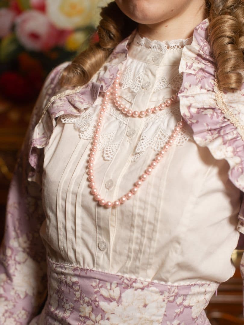 新品未使用 Victorian maiden コットンレースフリルブラウス 生成