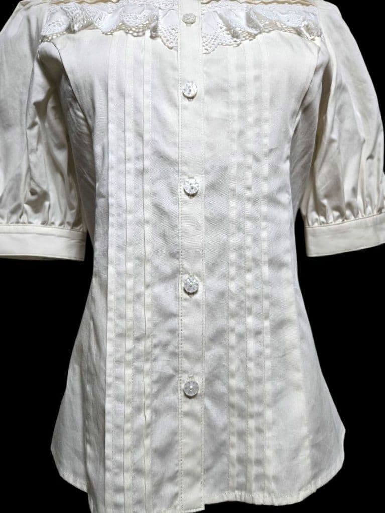 新品未使用 Victorian maiden コットンレースフリルブラウス 生成