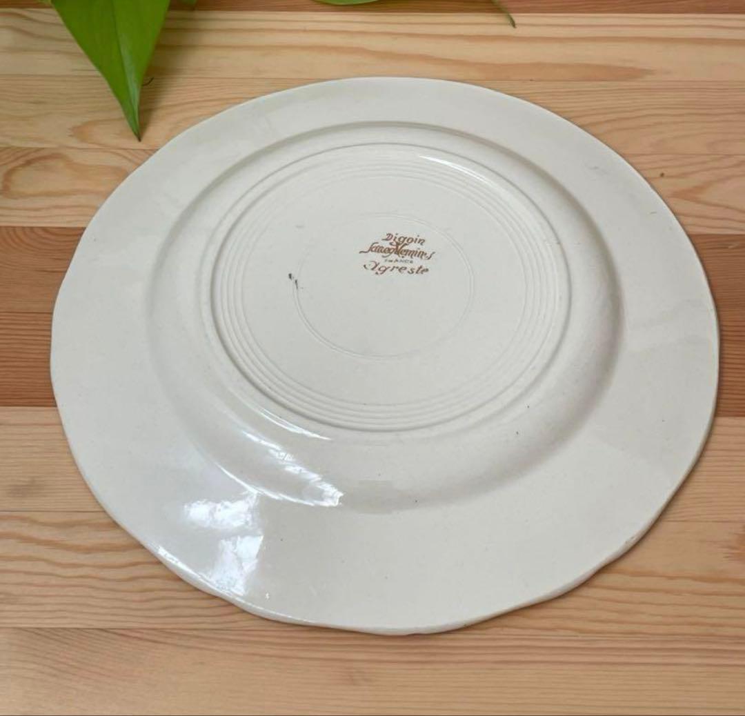 【限定セール】フランス　サルグミンヌ　アグレスト　デザートプレート　平皿　3枚