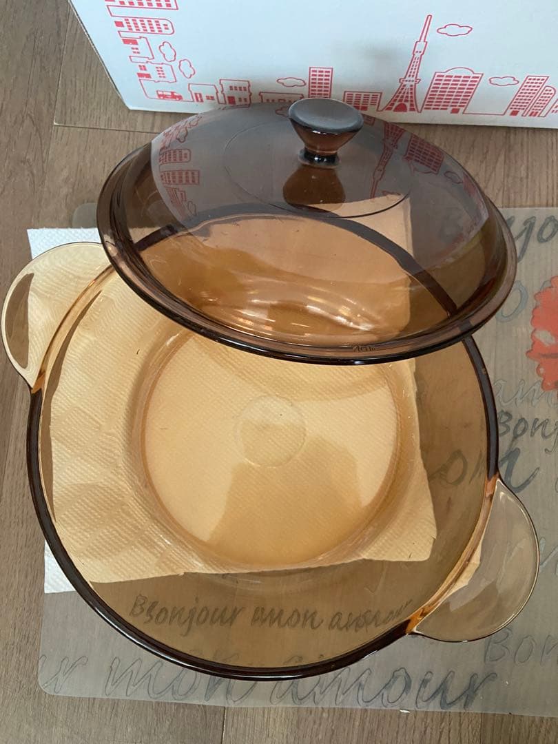 VISION ビジョンコーニングフランス 超耐熱ガラス鍋・フライパン3点セット