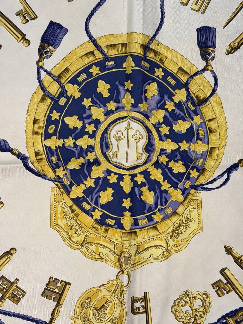 最終値下げ　美品　HERMES エルメス カレ90 鐙の幻想 スカーフ シルク