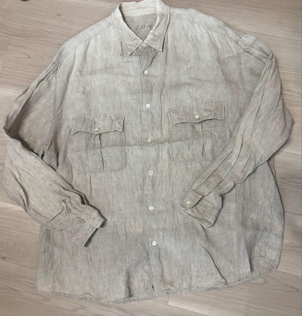 トップス PORTER CLASSIC ROLL UP LINEN SHIRTS